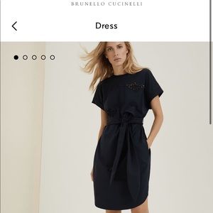 brunello Cotton Martini jersey dress with belt